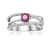 Round Ruby with White Sapphire Accents Sterling Silver Crossover Open
Design Ring, 0.65ctw