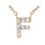 CZ Initial F Station Necklace In 18K Gold Over Sterling Silver 0.12ctw
