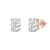 White Cubic Zirconia 14k Rose Gold Studs With Velvet Gift Box 3.00ctw