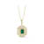 Rachel Zoe CZ Octagon Medallion Necklace in 14K Gold Over Sterling Silver