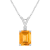 9x7mm Emerald Cut Citrine with Diamond Accent 14k White Gold Pendant
With Chain