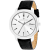 Christian Van Sant Men's Octavius Slim White Dial, Black Leather Strap Watch