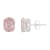 8x6mm Oval Rose Quartz Rhodium Over Sterling Silver Stud Earrings