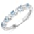 Sky Blue Aquamarine and White Topaz Sterling Silver 5 Stone Band Ring