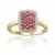 Ruby and Moissanite 14K Yellow Gold Over Sterling Silver Rectangle
Cluster Ring