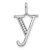 14K White Gold Diamond Lower Case Letter Y Initial Pendant