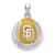Rhodium Over Sterling Silver MLB LogoArt San Diego Padres Enameled Pendant