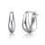 Artistic Puffy Hoop Earrings In Rhodium Over Brass