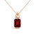 Natural Red Garnet 14K Rose Gold Over Sterling Silver Octagen Shape
Pendant with Chain