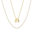 CZ Initial A Tennis Necklace And Pendant Set In 14K Gold Over Brass 4.05ctw