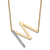 14k Yellow Gold and Rhodium Over 14k Yellow Gold Sideways Diamond
Initial M Pendant 18 Inch Necklace
