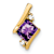 10k Yellow Gold 0.52 ctw Cushion Amethyst and Diamond Chain Slide Pendant