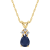 6x4mm Pear Shape Sapphire with Diamond Accents 14k Yellow Gold Pendant
With Chain