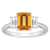 8x6mm Emerald Cut Citrine And White Topaz Rhodium Over Sterling Silver
3-Stone Ring