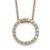 10k Yellow Gold 0.25 ctw Diamond Circle Pendant with 18 inch Cable Chain