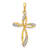 10k Yellow Gold and Rhodium Over 10k Yellow Gold Diamond Cross Pendant