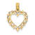 10K Yellow Gold Textured Heart with Lace Trim Charm