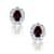 Ruby Color CZ Halo Stud Earrings In Sterling Silver