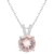 8mm Round Rose Quartz With Diamond Accents Rhodium Over Sterling Silver
Pendant with Chain