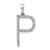 Rhodium Over 14K White Gold Diamond Letter P Initial Pendant