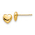 14k Yellow Gold 6mm Polished Heart Stud Earrings