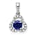 Rhodium Over 10k White Gold 0.38 cttw Lab Created Sapphire September
Birthstone and Diamond Pendant
