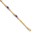 14k Yellow Gold and Rhodium Over 14k Yellow Gold Diamond and Amethyst Bracelet