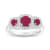 Ruby and Diamond 14k White Gold 3-Stone Design Ring 1.05ctw