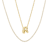 CZ Initial R Tennis Necklace And Pendant Set In 14K Gold Over Brass 4.05ctw