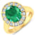 3.56ctw Green Emerald and Diamond 14K Yellow Gold Halo Ring