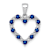 Rhodium Over 10k White Gold Diamond and 0.5 cttw Sapphire Heart Pendant