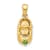 10k Yellow Gold 3D August Birthstone Peridot Simulant Baby Shoe Charm