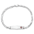 Rhodium Over 14k White Gold Medical Soft Diamond Shape Red Enamel Figaro
Link ID Bracelet