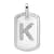 Rhodium Over 14k White Gold Diamond Initial K Dog Tag Charm