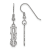 Rhodium Over Sterling Silver LogoArt Pi Beta Phi Small Dangle Earrings