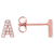 White Cubic Zirconia 18K Rose Gold Over Sterling Silver P Earrings 0.19ctw