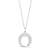 Rachel Zoe CZ Horseshoe Pendant Necklace in Rhodium Over Sterling Silver