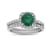 1.35ctw Emerald and Diamond Engagement Ring with Band Ring in 14k White Gold