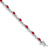Rhodium Over 10k White Gold Diamond and Ruby Bracelet