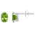 6x4mm Oval Peridot Rhodium Over 10k White Gold Stud Earrings