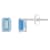 6x4mm Emerald Cut Aquamarine Rhodium Over 10k White Gold Stud Earrings