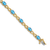 14k Two-tone Gold 7x5mm Oval Blue Topaz Bracelet