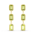 Peridot 7x5mm Rectangular Octagonal 14K Yellow Gold Dangle Earrings