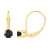 4mm Round Black Onyx 14k Yellow Gold Drop Earrings