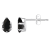 6x4mm Pear Shape Black Onyx Rhodium Over 10k White Gold Stud Earrings