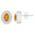 6x4mm Oval Citrine 1/5 ctw Diamond Rhodium Over Sterling Silver Halo
Stud Earrings