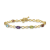 14k Two-tone Gold with Rhodium Over 14k Yellow Gold Rainbow Gemstone and
Diamond Infinity Bracelet