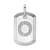 Rhodium Over 14k White Gold Diamond Initial O Dog Tag Charm