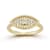 CZ Pave Evil Eye Ring In 14K Gold Over Sterling Silver