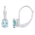 6x4mm Oval Aquamarine Rhodium Over 10k White Gold Drop Earrings